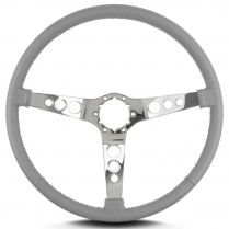 Vette Hot Rod 15" Pol Spoke Thin Grip Steering Wheel Lt Grey