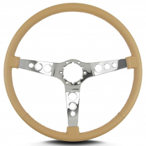 Vette Hot Rod 15" Pol Spoke Thin Grip Steering Wheel - Tan