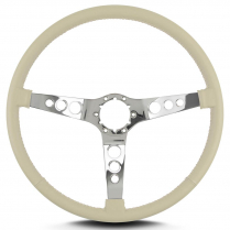 Vette Hot Rod 15" Pol Spoke Thin Grip Steering Wheel - Bone