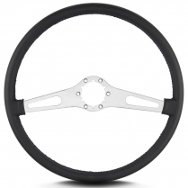15" Teardrop 2 Spoke Steering Wheel, Thin Grip - Brushed