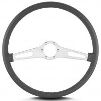 Teardrop 2 Spoke 15" Satin Steering Wheel Thin Grip- Dk Grey
