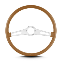 Teardrop 2 Spoke 15" Satin Steering Wheel Thin Grip Chestnut
