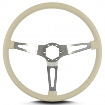 Teardrop 3 Spoke 15" Satin Steering Wheel Thin Grip - Bone