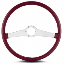 Two Smooth 15" Satin Steering Wheel Thin Grip - Burgandy