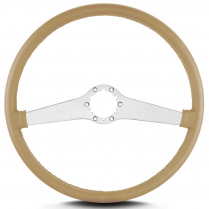 Two Smooth 15" Satin Steering Wheel Thin Grip - Tan
