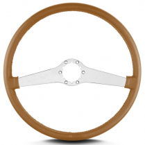 Two Smooth 15" Satin Steering Wheel Thin Grip - Chestnut