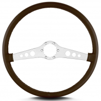 SS Series 15" Steering Wheel Brushed Thin Grip - Brown