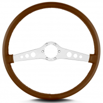 SS Series 15" Steering Wheel Brushed Thin Grip - Caramel