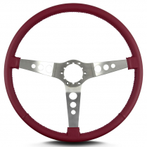 Hot Rod 15" Satin Steering Wheel Thin Grip - Burgandy