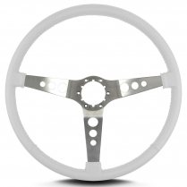 Hot Rod 15" Satin Steering Wheel Thin Grip - White