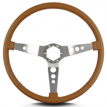 Hot Rod 15" Satin Steering Wheel Thin Grip - Chestnut