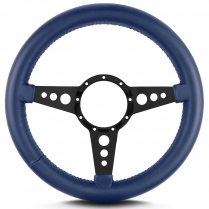 Mark 8 GT 14" Thick Grip Blk Spoke Steering Wheel - Blue