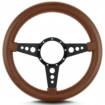 Mark 8 GT 14" Thick Grip Blk Spoke Steering Wheel - Caramel