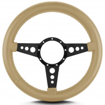 Mark 8 GT 14" Thick Grip Blk Spoke Steering Wheel - Tan