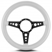 Mark 8 GT 14" Thick Grip Blk Spoke Steering Wheel - White