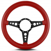 Mark 8 GT 14" Thick Grip Blk Spoke Steering Wheel - Brt Red