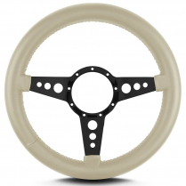 Mark 8 GT 14" Thick Grip Blk Spoke Steering Wheel - Bone