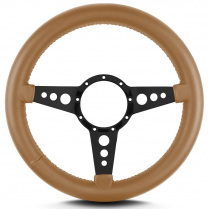 Mark 8 GT 14" Thick Grip Blk Spoke Steering Wheel - Chestnut