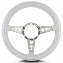 Mark 8 GT 14" Thick Grip Pol Spoke Steering Wheel - White