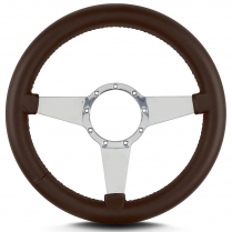 Mark 8 Std 14" Thick Grip Pol Spoke Steering Wheel - Brown