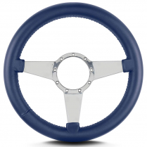 Mark 8 Std 14" Thick Grip Pol Spoke Steering Wheel - Blue