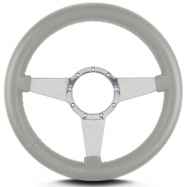 Mark 8 Std 14" Thick Grip Pol Spoke Steering Wheel - Lt Grey