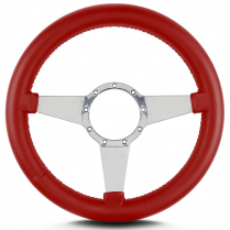 Mark 8 Std 14" Thick Grip Pol Spoke Steering Wheel- Brt Red