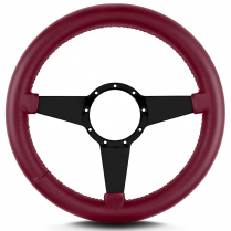 Mark 8 Std 14" Thick Grip Blk Spoke Steering Wheel- Burgundy
