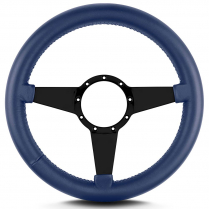 Mark 8 Std 14" Thick Grip Blk Spoke Steering Wheel - Blue