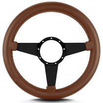 Mark 8 Std 14" Thick Grip Blk Spoke Steering Wheel Caramel
