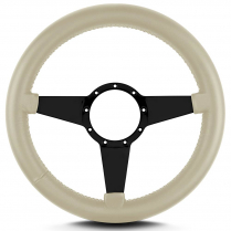 Mark 8 Std 14" Thick Grip Blk Spoke Steering Wheel - Bone