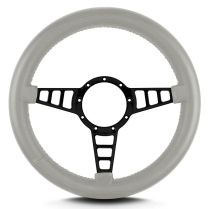 Mark 4 Track GT Black Thick Grip Steering Wheel - Light Grey