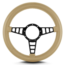 Mark 4 Track GT Black Thick Grip Steering Wheel - Tan
