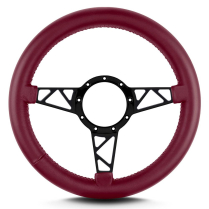 Mark 4 Truss Black Thick Grip Steering Wheel - Burgandy