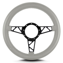Mark 4 Truss Black Thick Grip Steering Wheel - Light Grey