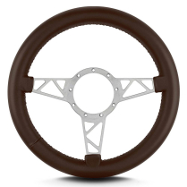 Mark 4 Truss Gray Thick Grip Steering Wheel - Brown