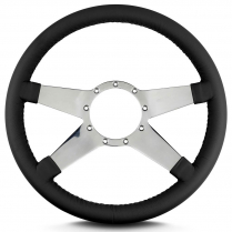 Mark 9 Standard 14" Polished Spoke Steering Wheel - Black