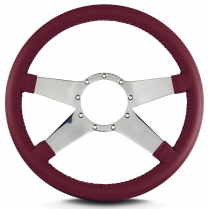 Mark 9 Standard 14" Polished Spoke Steering Wheel Burgundy