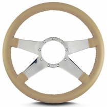 Mark 9 Standard 14" Polished Spoke Steering Wheel - Tan