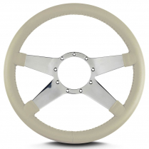 Mark 9 Standard 14" Polished Spoke Steering Wheel - Bone