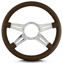 Mark 9 Elegante 14" Steering Wheel w/Polish Spoke - Brown