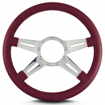 Mark 9 Elegante 14" Steering Wheel w/Polish Spoke - Burgundy