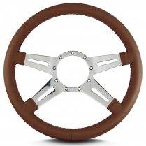 Mark 9 Elegante 14" Steering Wheel w/Polish Spoke - Caramel