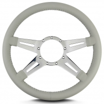 Mark 9 Elegante 14" Steering Wheel w/Polish Spoke - Lt Grey