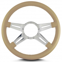 Mark 9 Elegante 14" Steering Wheel w/Polish Spoke - Tan