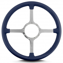 Mark 4 Classic 15" Steering Wheel w/Polished Spoke - Blue