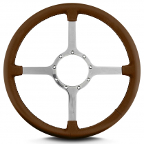 Mark 4 Classic 15" Steering Wheel w/Polished Spoke - Caramel
