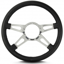 Mark 9 Supreme 14" Steering Wheel w/Polished Spoke - Black