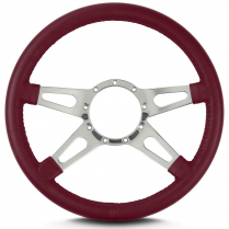 Mark 9 Supreme 14" Steering Wheel w/Polished Spoke- Burgundy