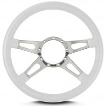Mark 9 Supreme 14" Steering Wheel w/Polished Spoke - White